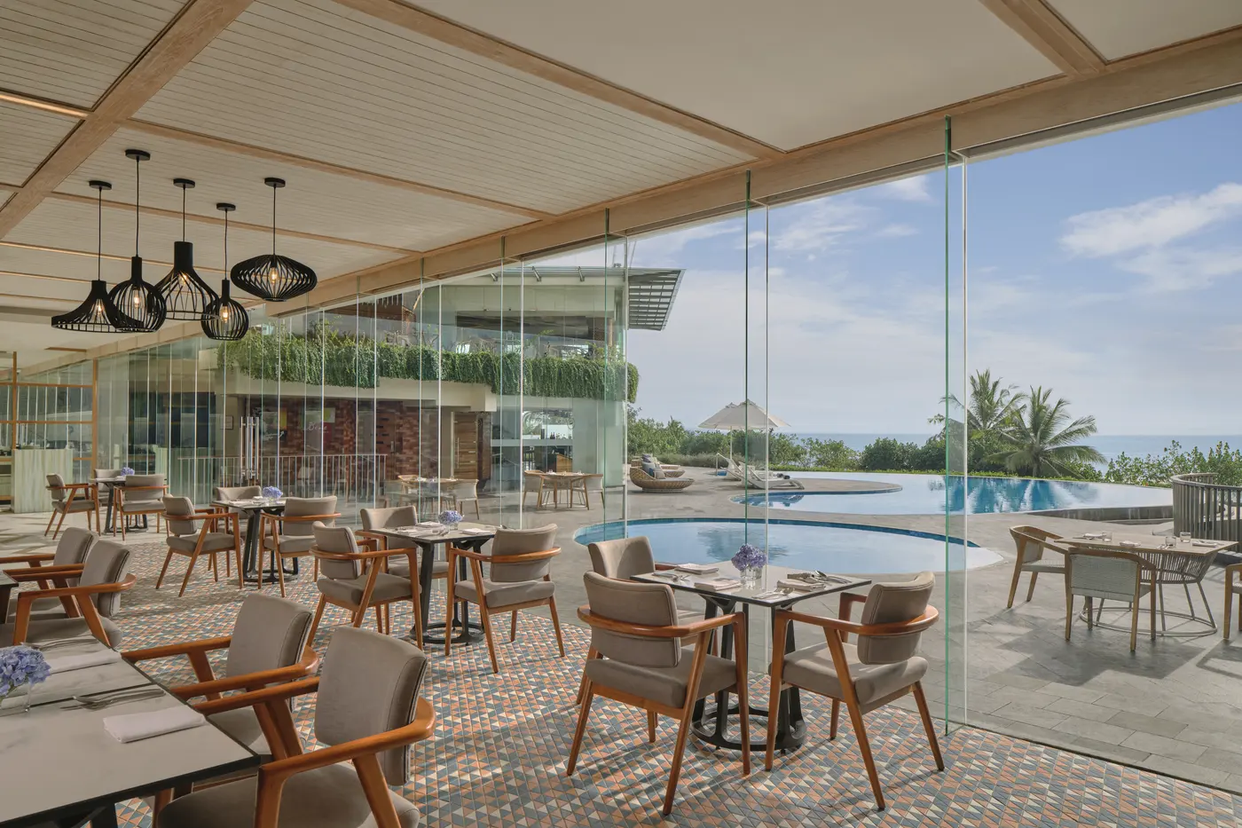 Poolside dining room