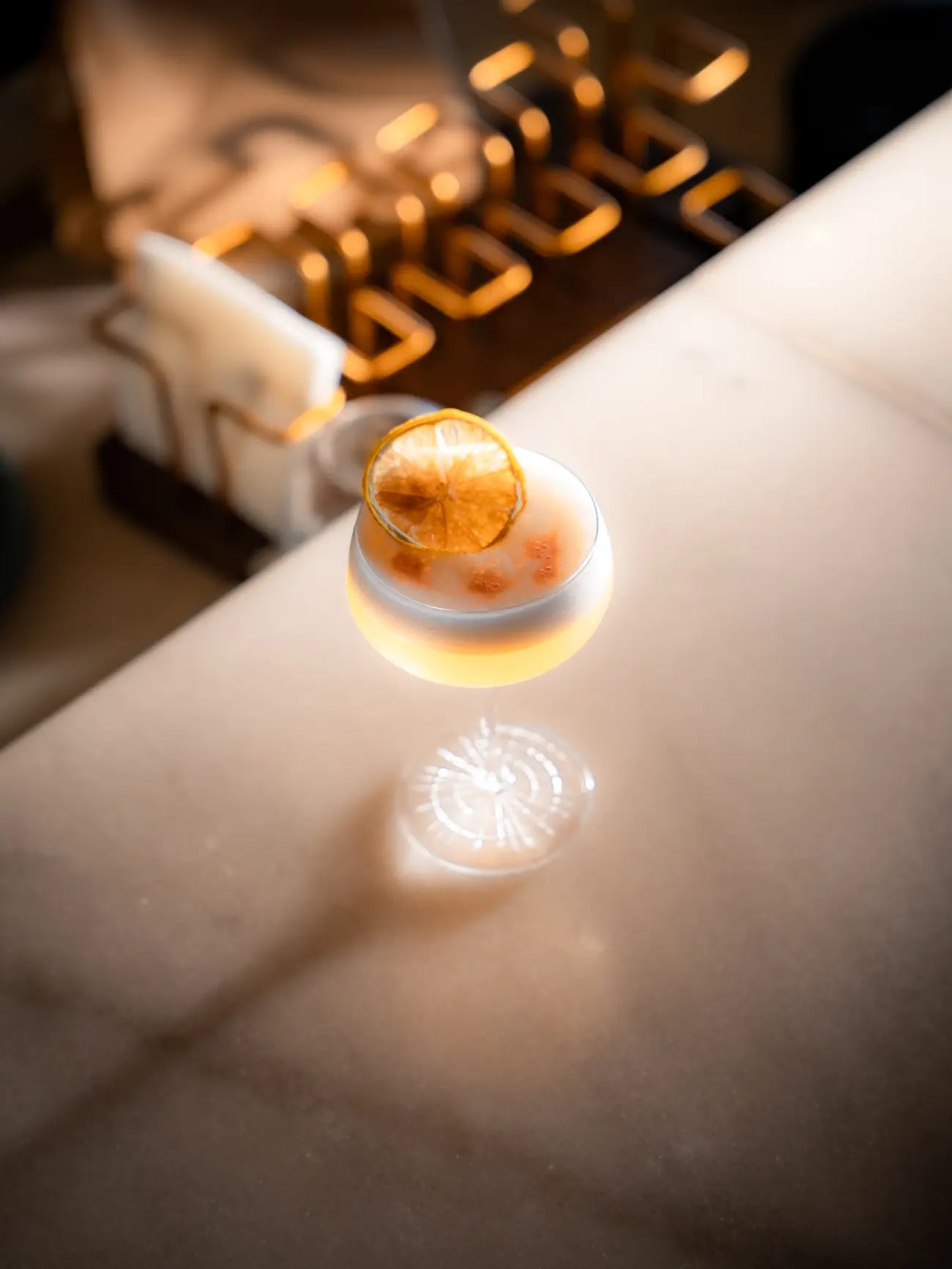 Garnished cocktail detail